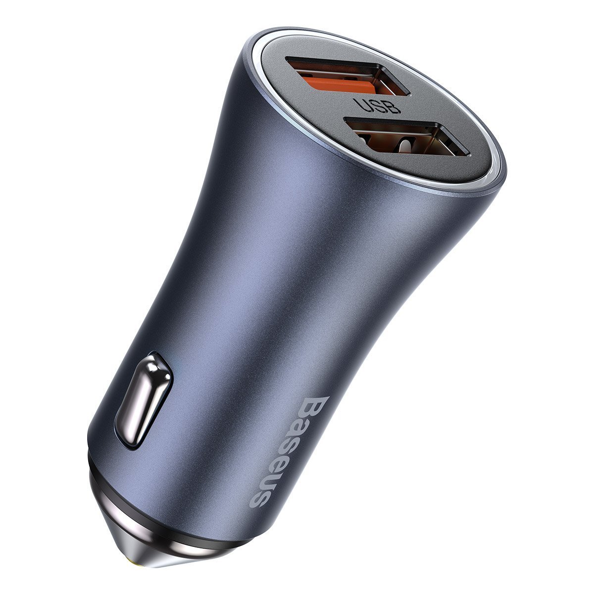 Baseus Golden Contactor Pro car charger, 2x USB, 40W + cable USB to USB-C 1m (gray)