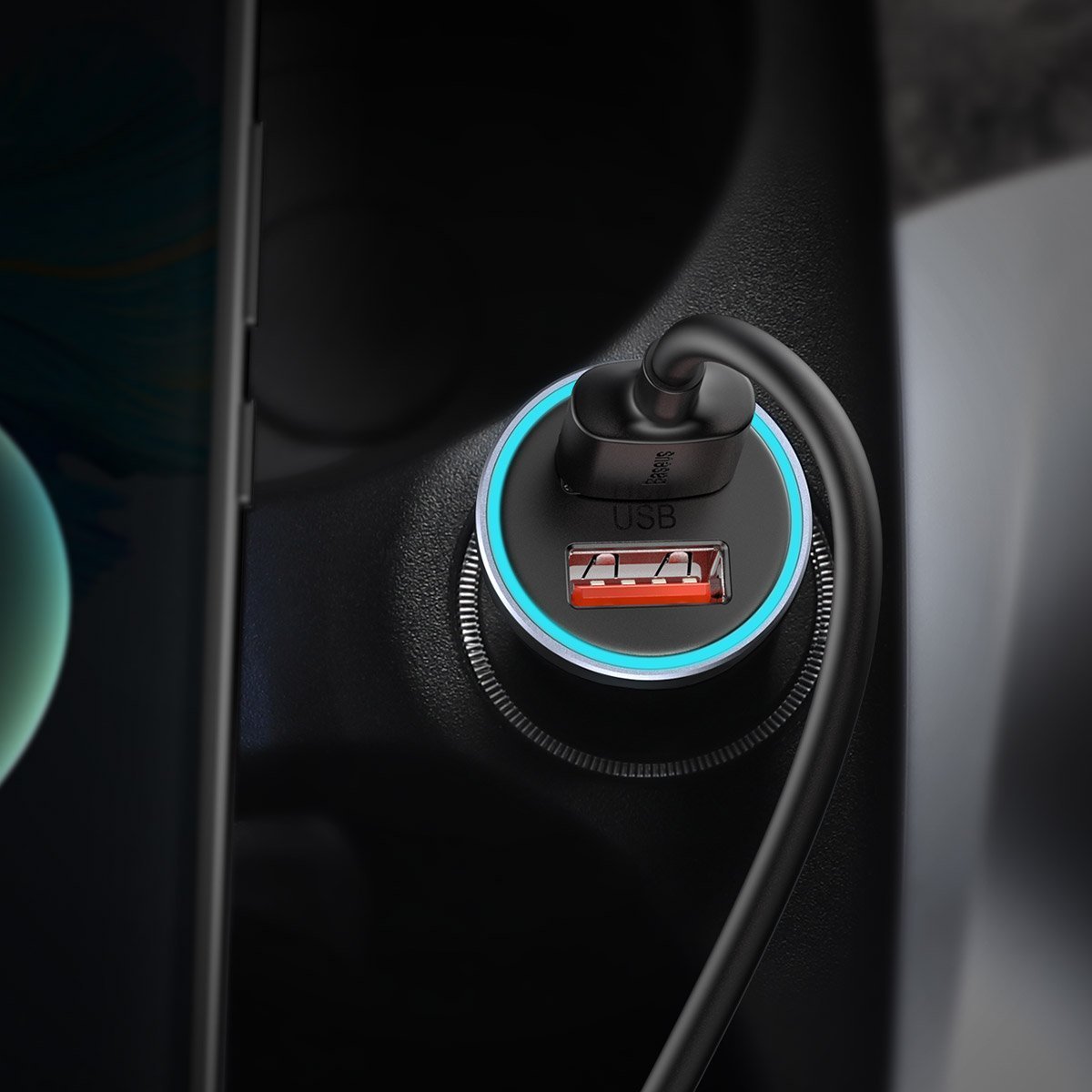 Baseus Golden Contactor Pro car charger, 2x USB, 40W + cable USB to USB-C 1m (gray)