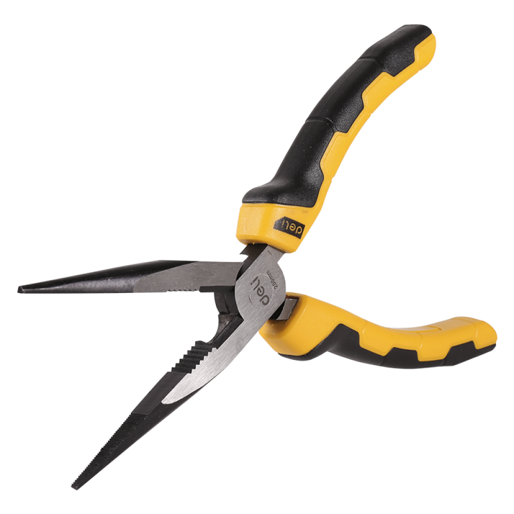 Long Nose Pliers 8" Deli Tools EDL2108 (yellow)