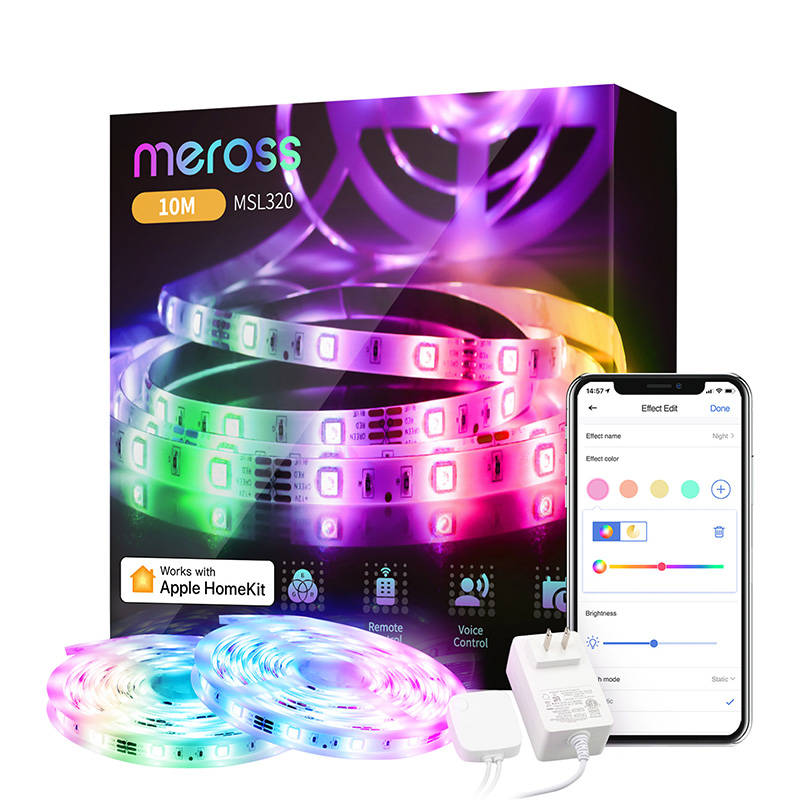 Meross Έξυπνη Ταινία Φωτισμού LED Wi-Fi MSL320  2x 5m (HomeKit) (2τμχ)