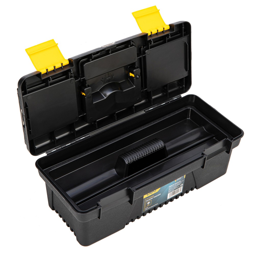 Plastic Tool Box Deli Tools EDL432412, 12'' (yellow)