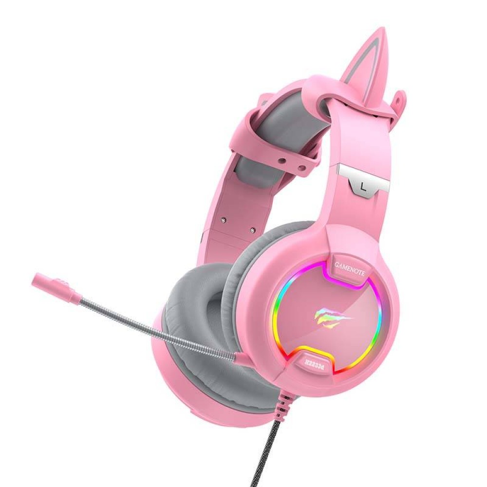 Gaming headphones Havit GAMENOTE H2233d  RGB (pink)
