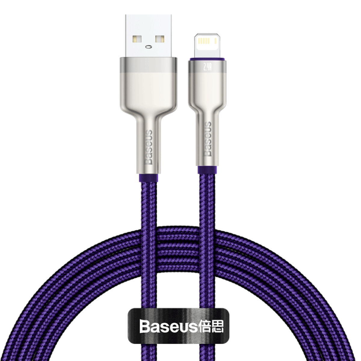 USB cable for Lightning Baseus Cafule, 2.4A, 1m (purple)