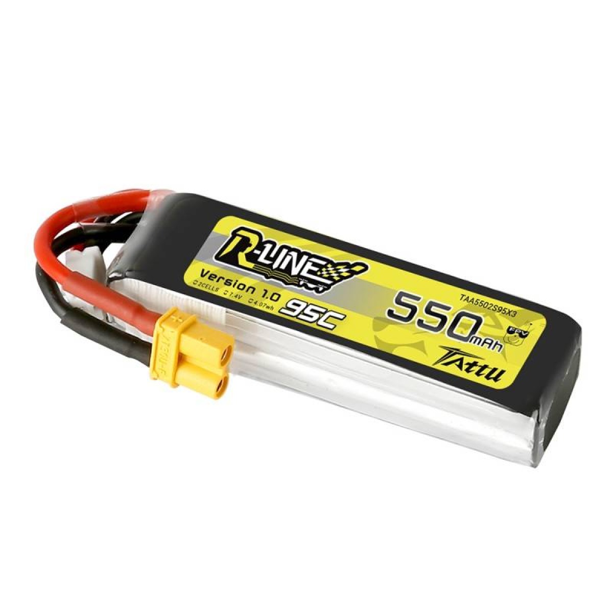 Battery Tattu R-Line 550mAh 7.4V 95C 2S1P XT30