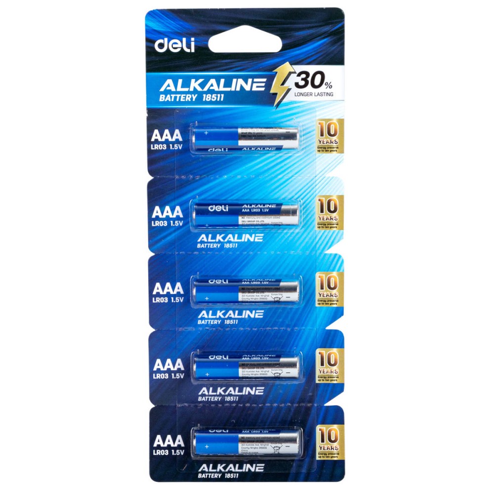 Deli Alkaline batteries AAA LR03 5pcs