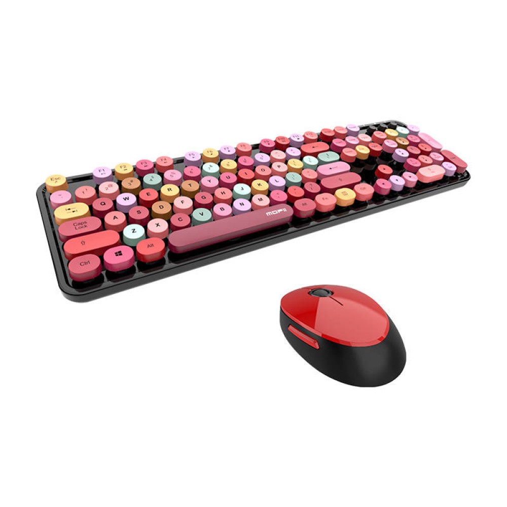 Wireless keyboard + mouse set MOFII Sweet 2.4G (black&red)