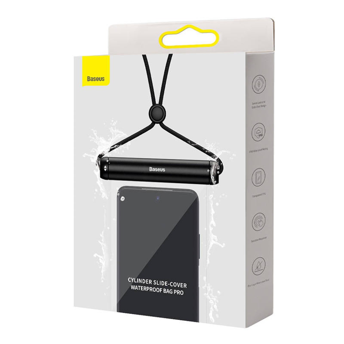 Baseus Cylinder Slide-cover waterproof smartphone bag (black)