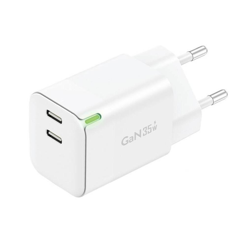 Wall charger Foneng GaN 35W 2x USB-C 2.4A (white)