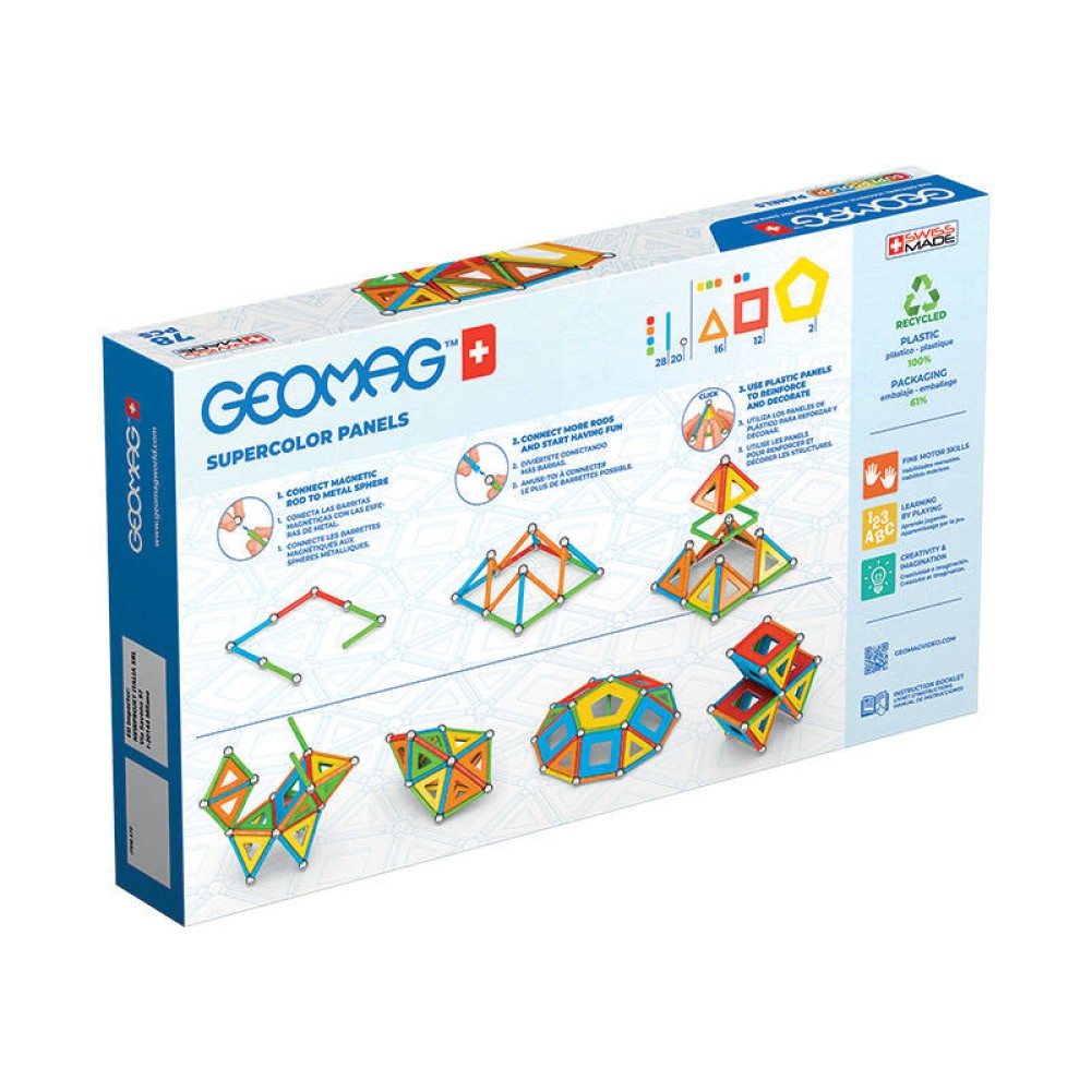 Supercolor Panels Recycled 78-piece GEOMAG GEO-379