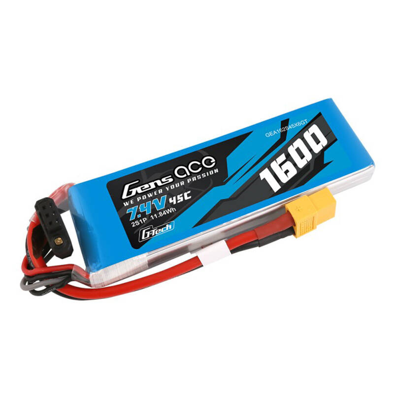 Accumulator GensAce G-Tech LiPo 1600mAh 7.4V 45C 2S1P XT60