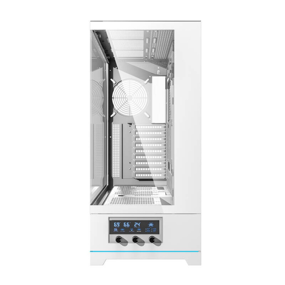 Darkflash DY451L θήκη υπολογιστή χωρίς ανεμιστήρες (λευκό)