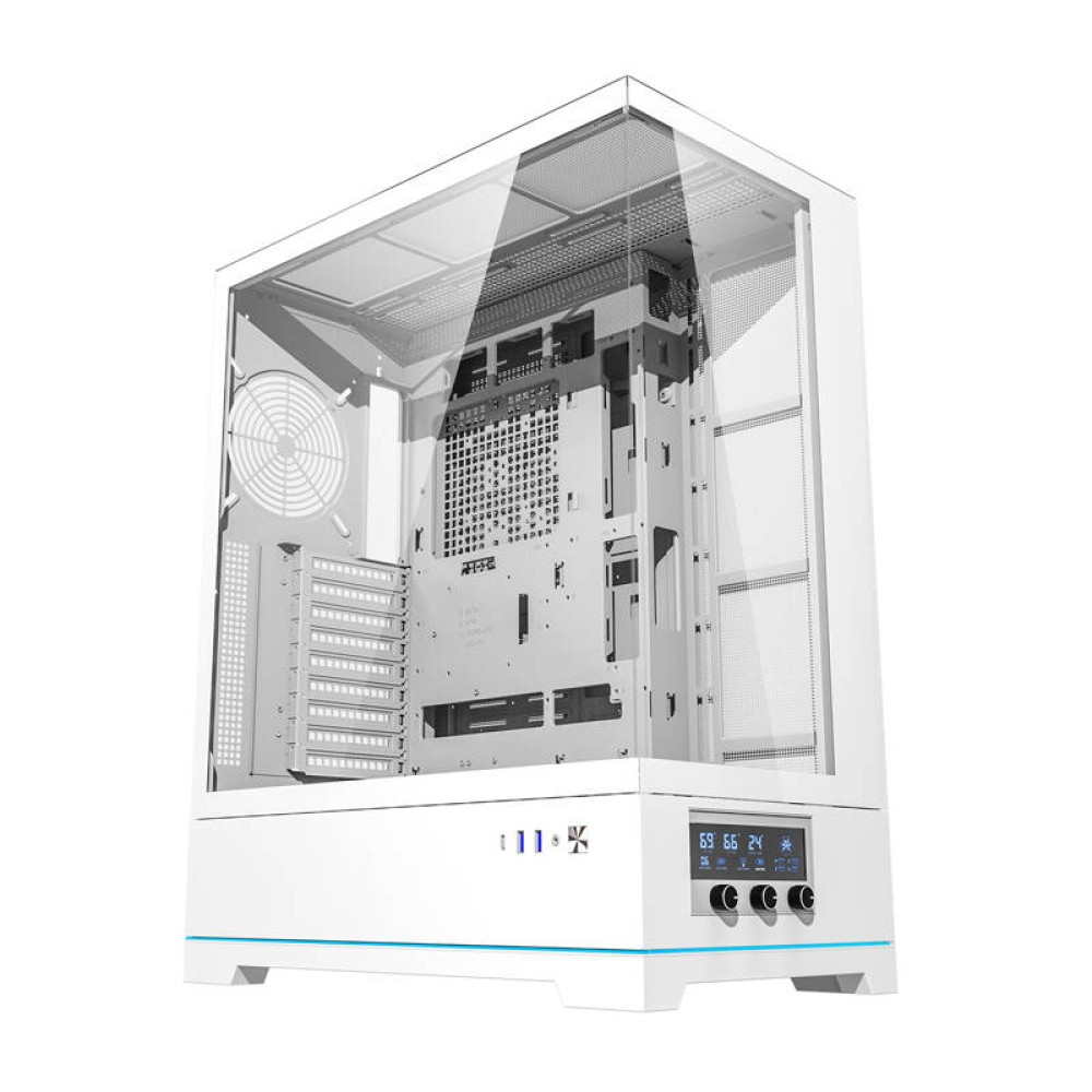 Darkflash DY451L θήκη υπολογιστή χωρίς ανεμιστήρες (λευκό)