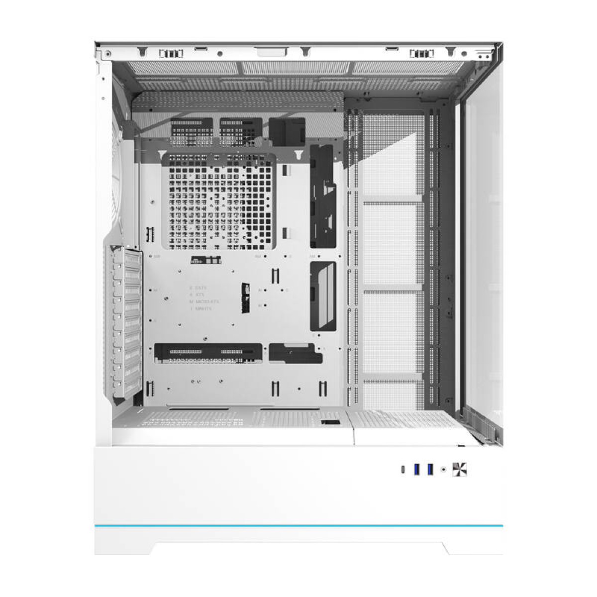 Darkflash DY451L θήκη υπολογιστή χωρίς ανεμιστήρες (λευκό)