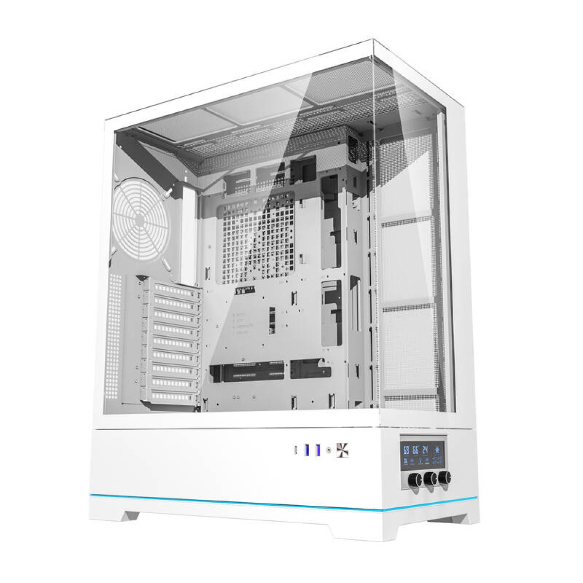 Darkflash DY451L θήκη υπολογιστή χωρίς ανεμιστήρες (λευκό)