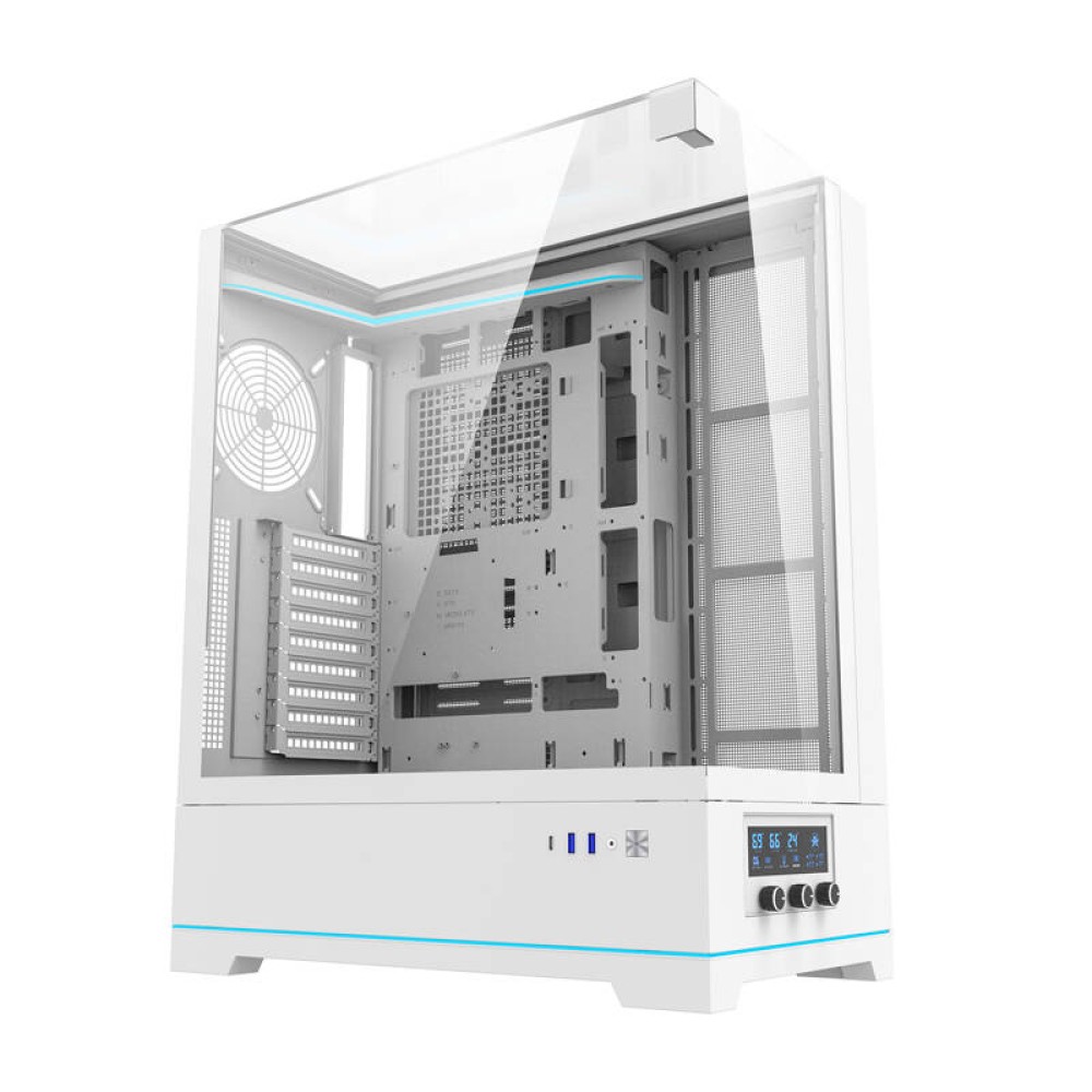 Darkflash DY450L θήκη υπολογιστή χωρίς ανεμιστήρες (λευκό)