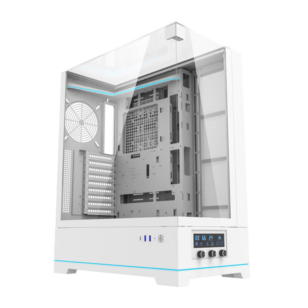 Darkflash DY450L θήκη υπολογιστή χωρίς ανεμιστήρες (λευκό)