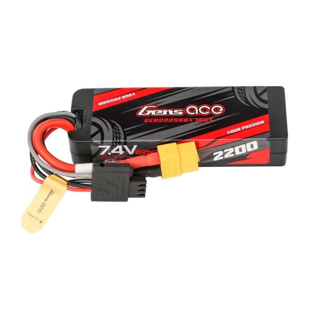 Lipo Gens ace G-Tech 2200mAh 7.4V 2S1P 60C GRP-76 Hardcase μπαταρία με βύσμα XT60