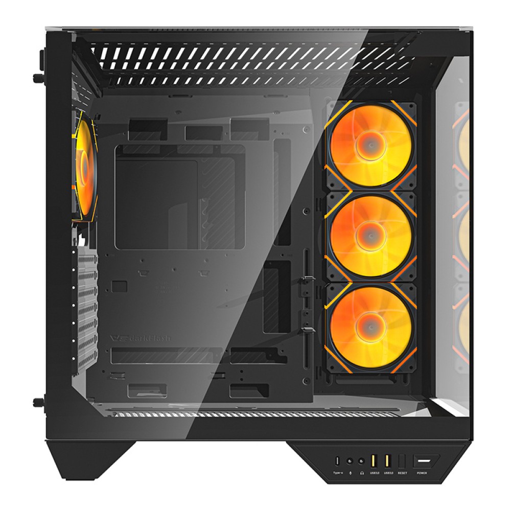 Darkflash DY470 θήκη υπολογιστή (μαύρο) + 4 ανεμιστήρες + στήριγμα GPU
