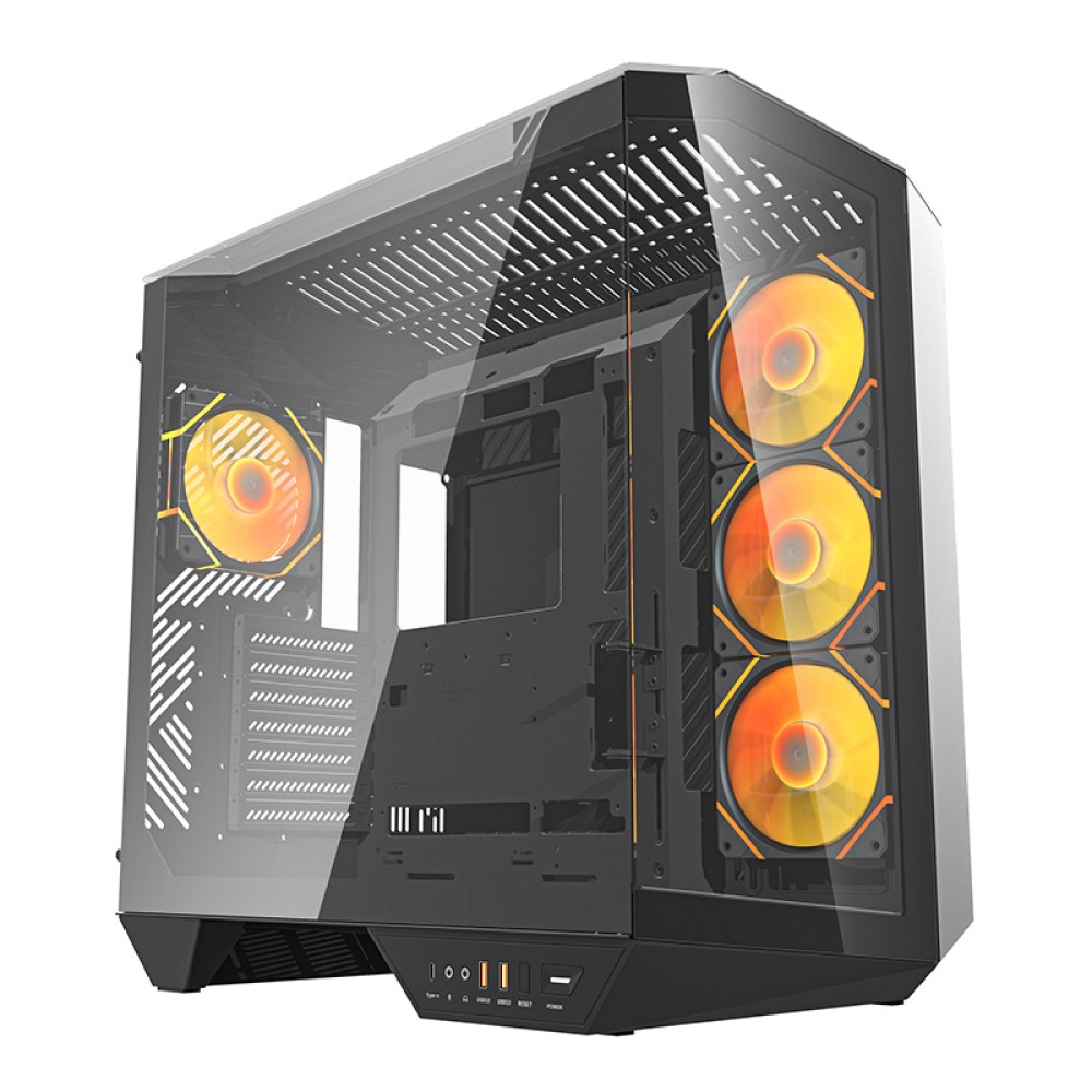 Darkflash DY470 θήκη υπολογιστή (μαύρο) + 4 ανεμιστήρες + στήριγμα GPU