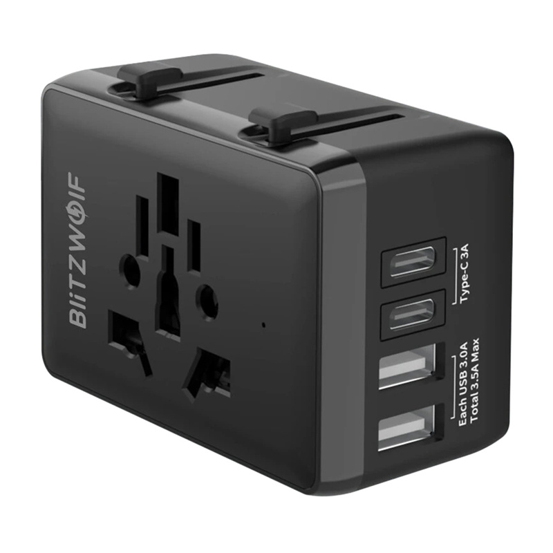 Blitzwolf BW-TA1 4-σε-1 προσαρμογέας ταξιδιού 2xUSB + C + PD 20W