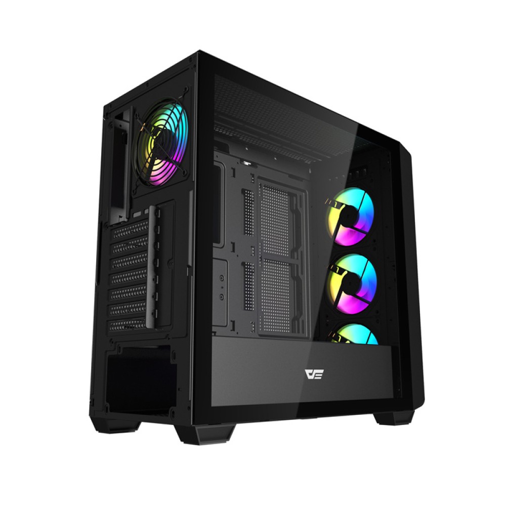 Darkflash DS900WD ATX περίπτωση υπολογιστή (μαύρο) + 4 ανεμιστήρες