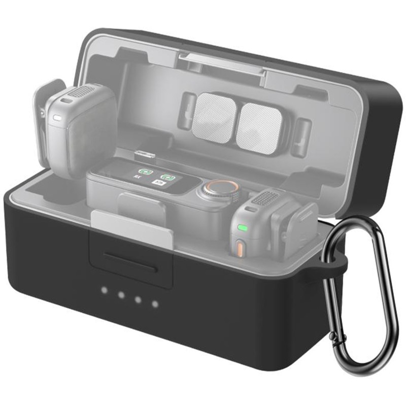 PULUZ Θήκη φόρτισης σιλικόνης Προστατευτικό κάλυμμα για DJI Mic 3 (Μαύρο)