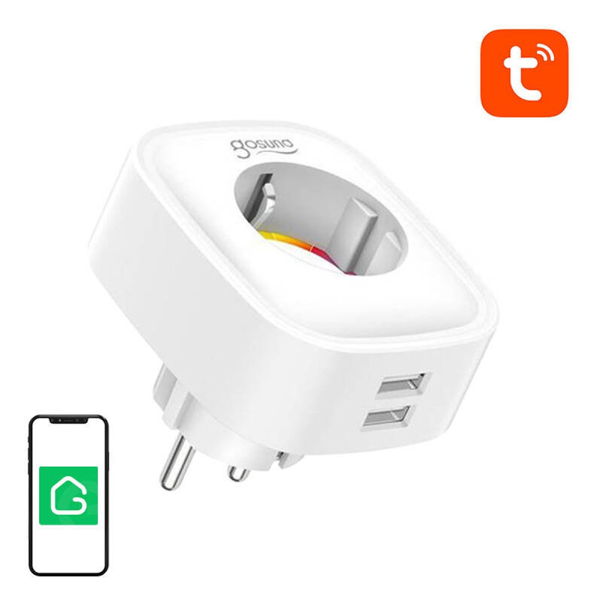 Smart plug WiFi Gosund SP112 2xUSB, Tuya