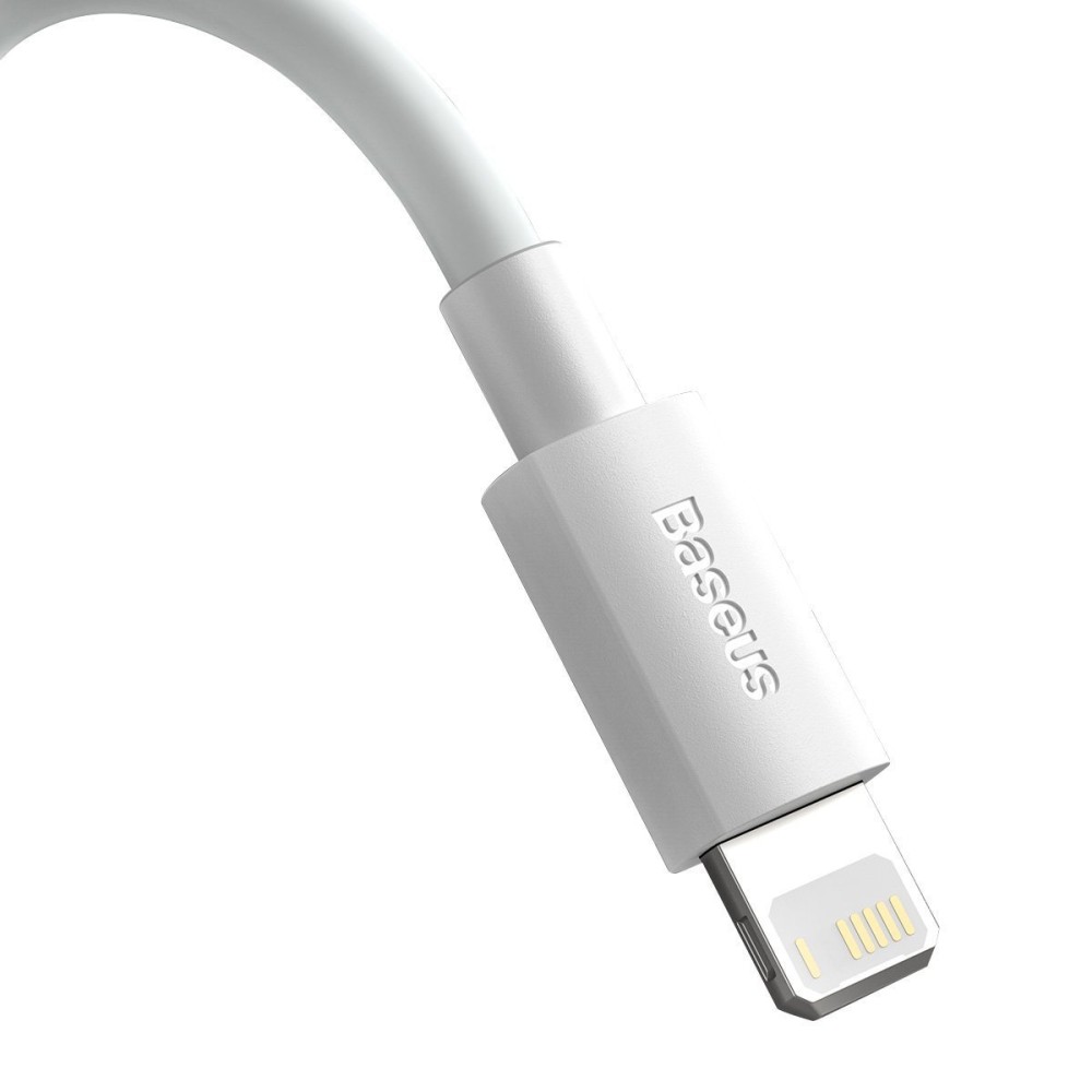 Baseus Καλώδιο USB σε Lightning Simple Wisdom 2.4A 1.5m (2τμχ) (Λευκό)