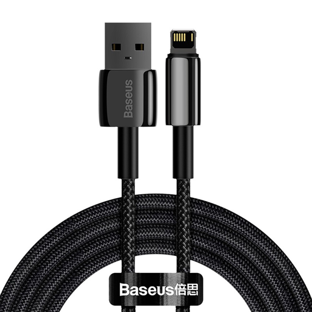 Baseus Καλώδιο USB σε Lightning Tungsten Gold 2.4A 2m (Mαύρο)