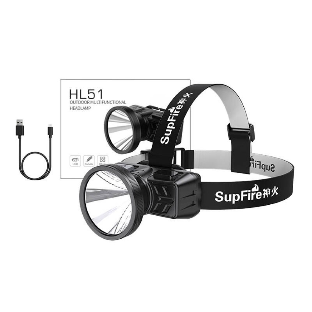 Φακός κεφαλής Superfire HL51 – 160 lm, micro-USB, 4 λειτουργίες, 300 μ.