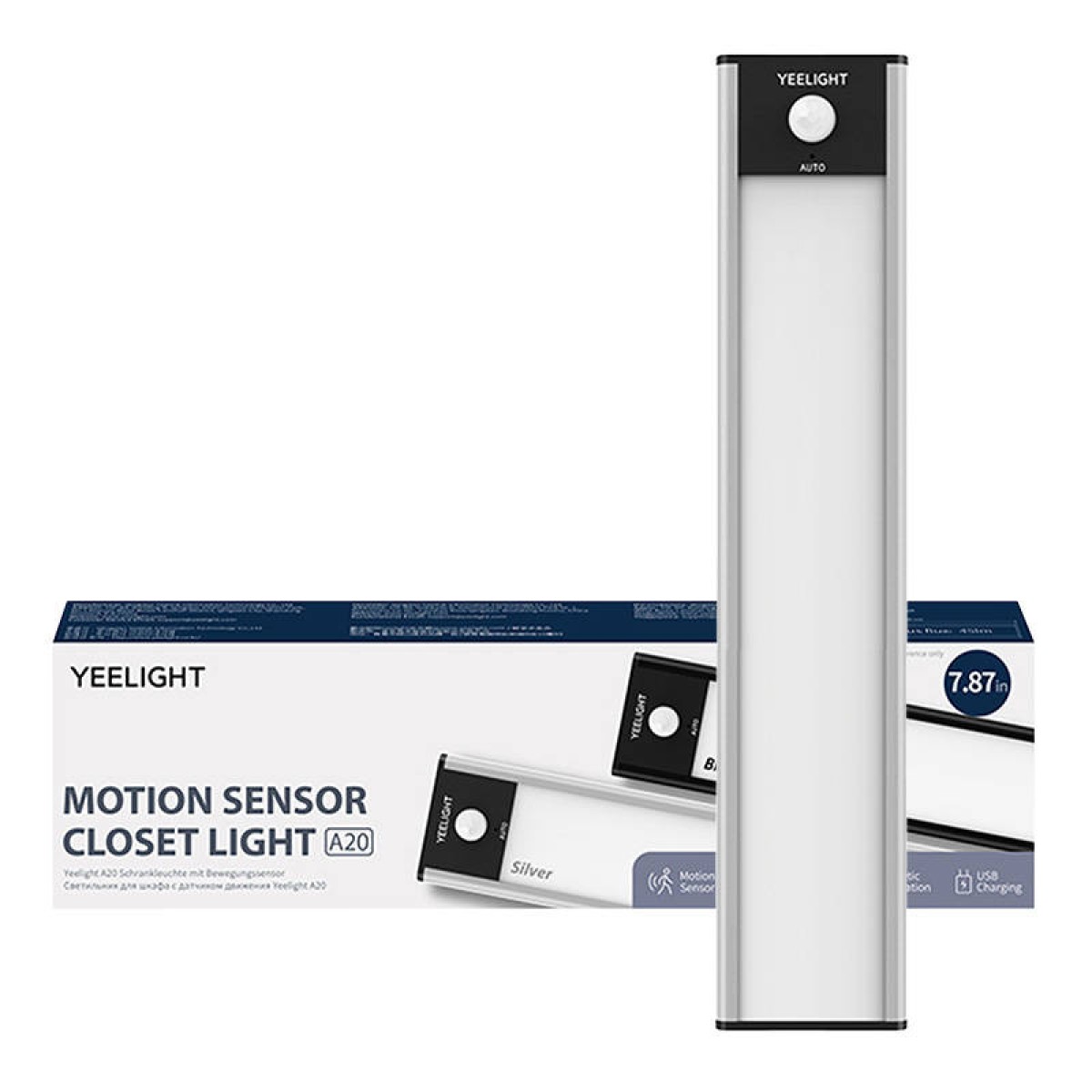 Yeelight Φωτιστικό Ντουλάπας/Ραφιών με Αισθητήρα Κίνησης 20cm 2700K (Ασημί)