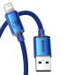 Baseus Καλώδιο Crystal Shine USB προς Lightning, 2.4A, 1.2m (Μπλε)