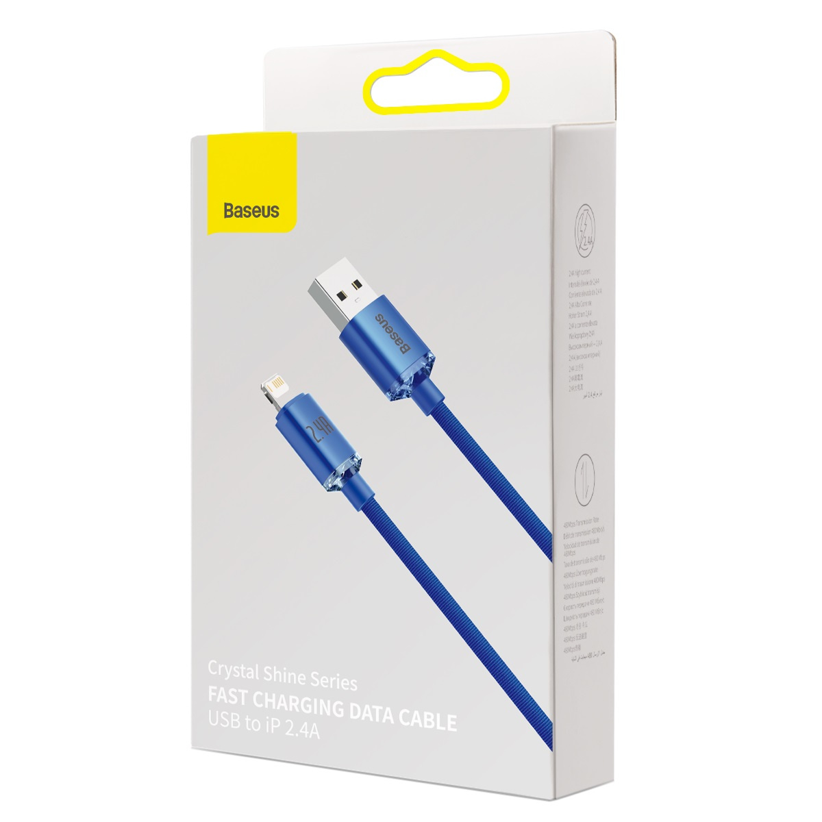 Baseus Καλώδιο Crystal Shine USB προς Lightning, 2.4A, 1.2m (Μπλε)