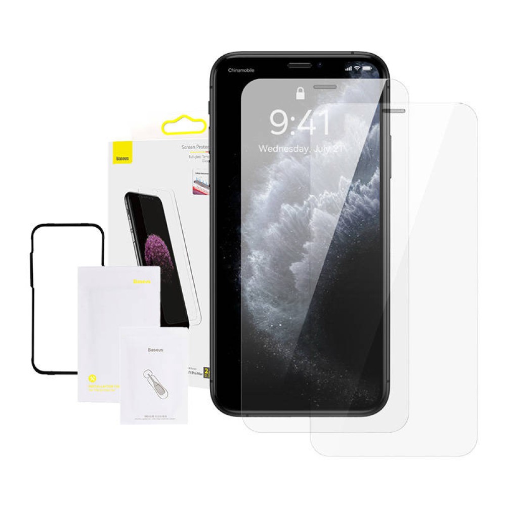 Baseus Προστατευτικό Οθόνης Tempered Glass 0.3mm Full Face για iPhone XS Max/11 Pro Max 6.5'' (2τμχ) (Διαφανές)