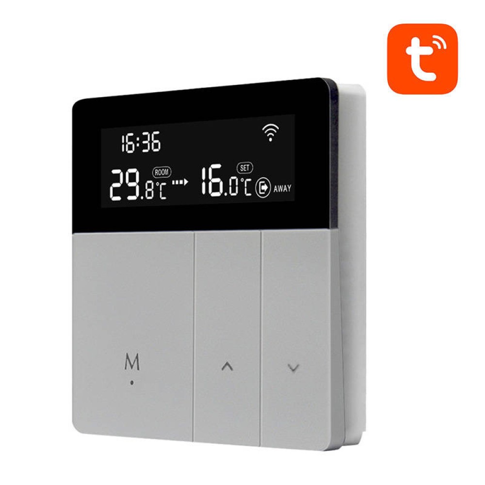 Avatto Έξυπνος Θερμοστάτης Λέβητα WT50 3A WiFi Tuya (Ασημί/Μαύρο)