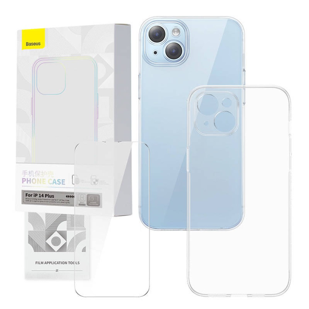 Baseus Θήκη και Προστατευτικό Οθόνης Tempered Glass Corning για iPhone 14 Plus (Διαφανές)