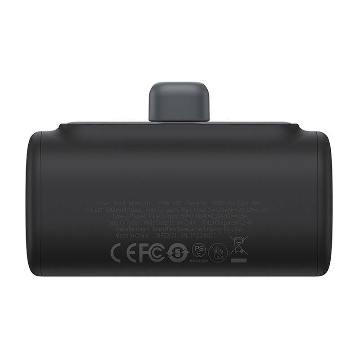 Powerbank Baseus Compact 5000mAh, 20W, USB-C (black)