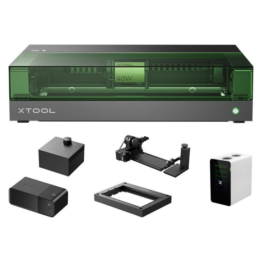 xTool S1 40W 2-σε-1 Μηχανή Χαρακτικής με Λέιζερ - Ολοκληρωμένο Σετ (Μαύρο)