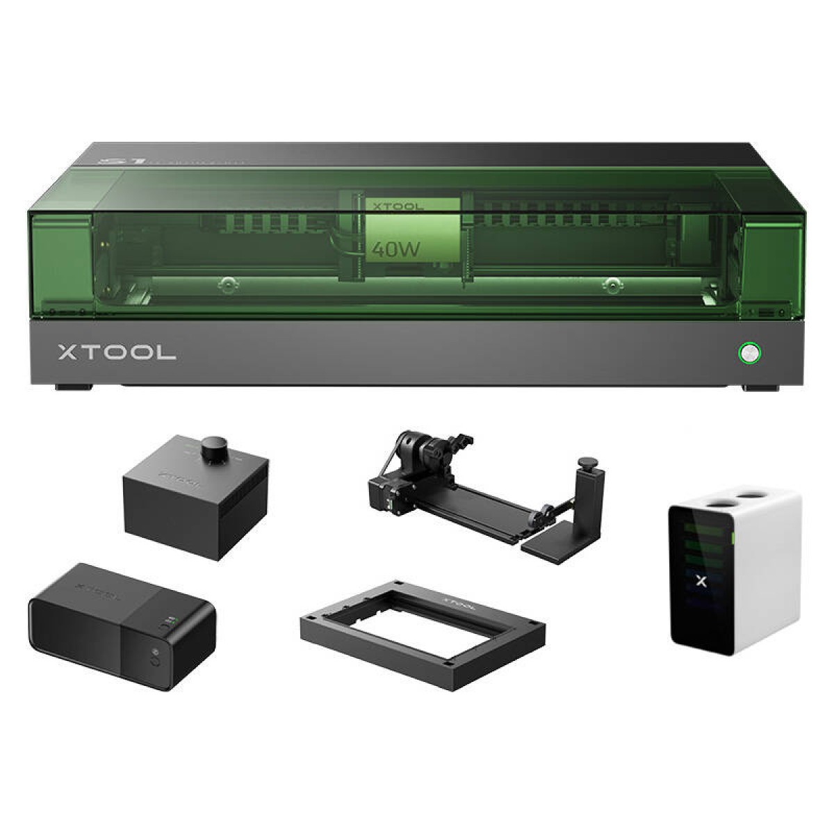 xTool S1 40W 2-σε-1 Μηχανή Χαρακτικής με Λέιζερ - Ολοκληρωμένο Σετ (Μαύρο)