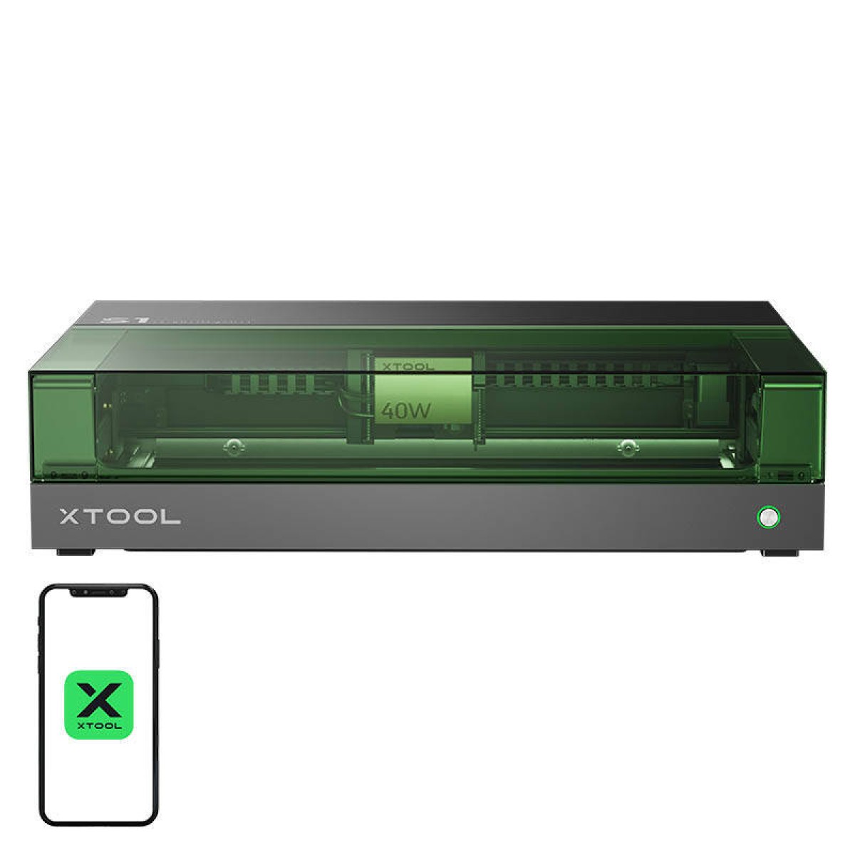 xTool S1 40W 2-σε-1 Μηχανή Χαρακτικής με Λέιζερ - Ολοκληρωμένο Σετ (Μαύρο)