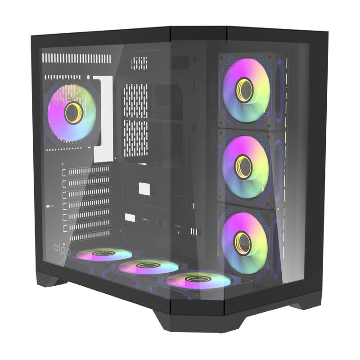 Darflash FT418 PRO θήκη υπολογιστή + 7 ανεμιστήρες aRGB (μαύρο)