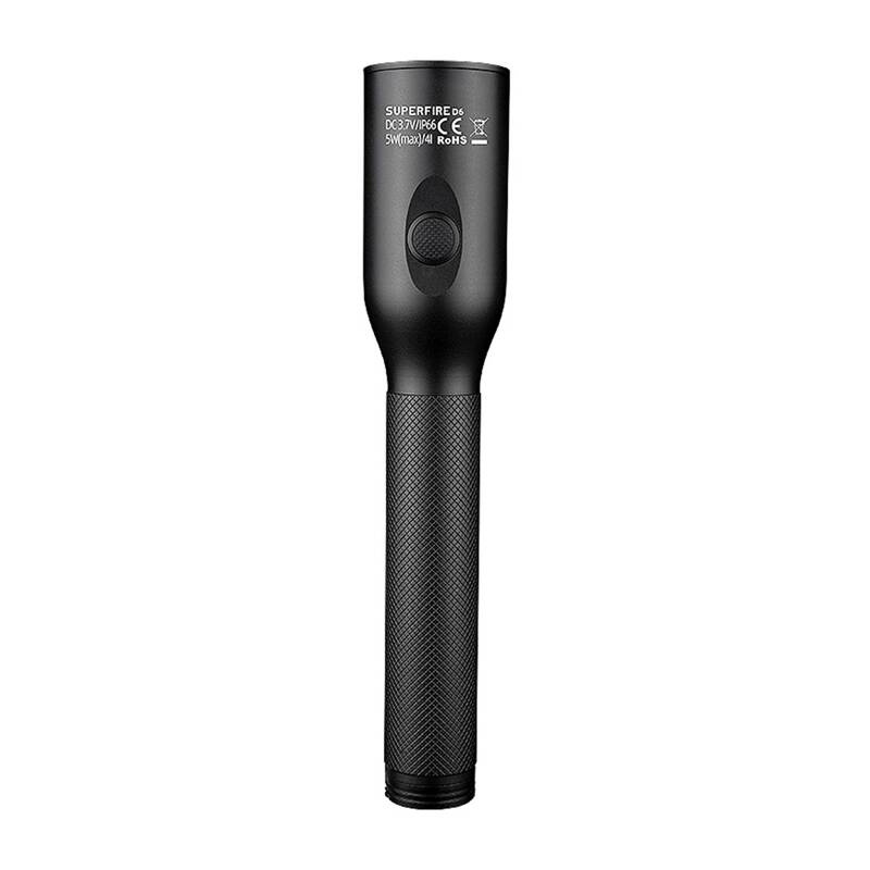 Φακός Superfire D6 – 220 lm, εμβέλεια 210 μ., 4 λειτουργίες