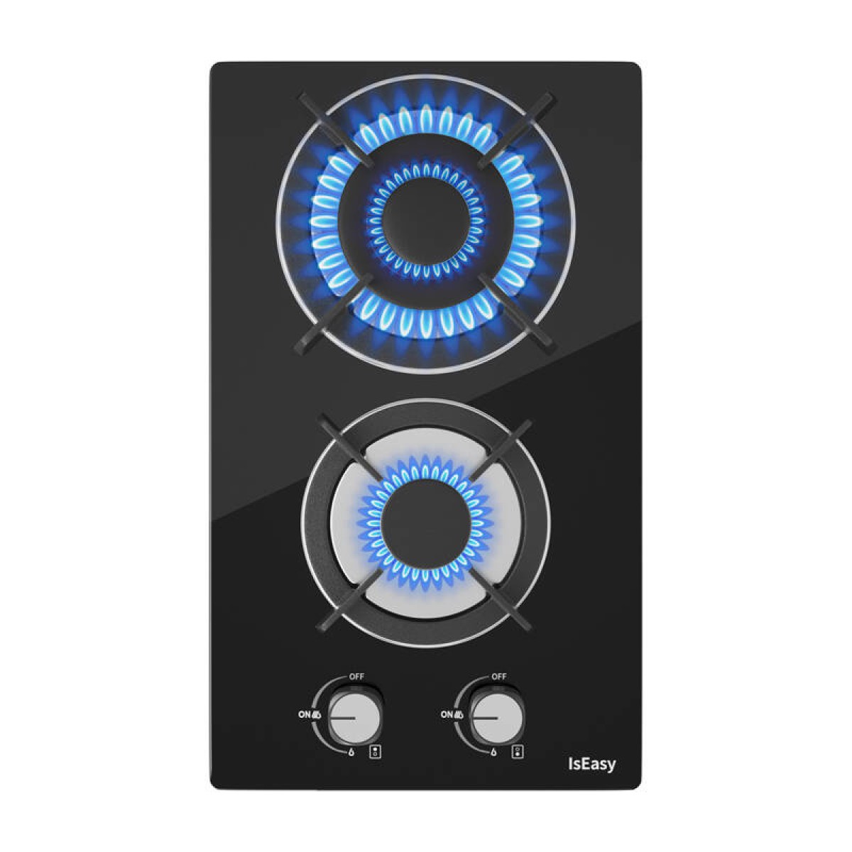 IsEasy MGBG-312A εστία αερίου διπλής ζώνης με γυάλινο πάνελ