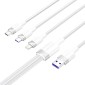 Καλώδιο USB 2.0 A σε 3 σε 1 6A Vention CTRWG 1.5M (λευκό)