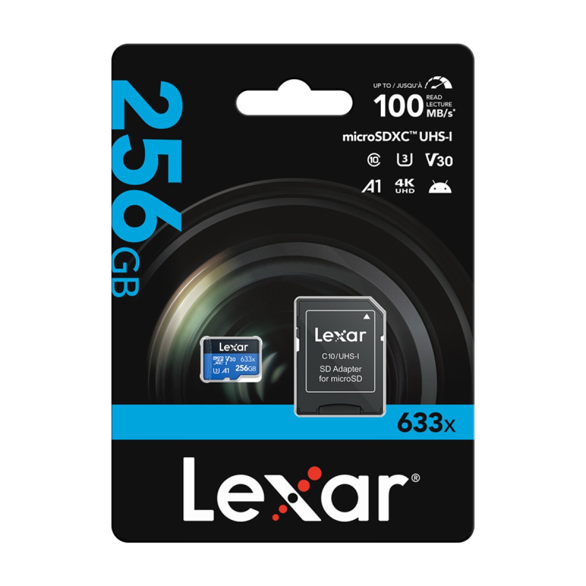 Κάρτα μνήμης Lexar High-Performance 633x microSDXC 256GB + προσαρμογέας SD