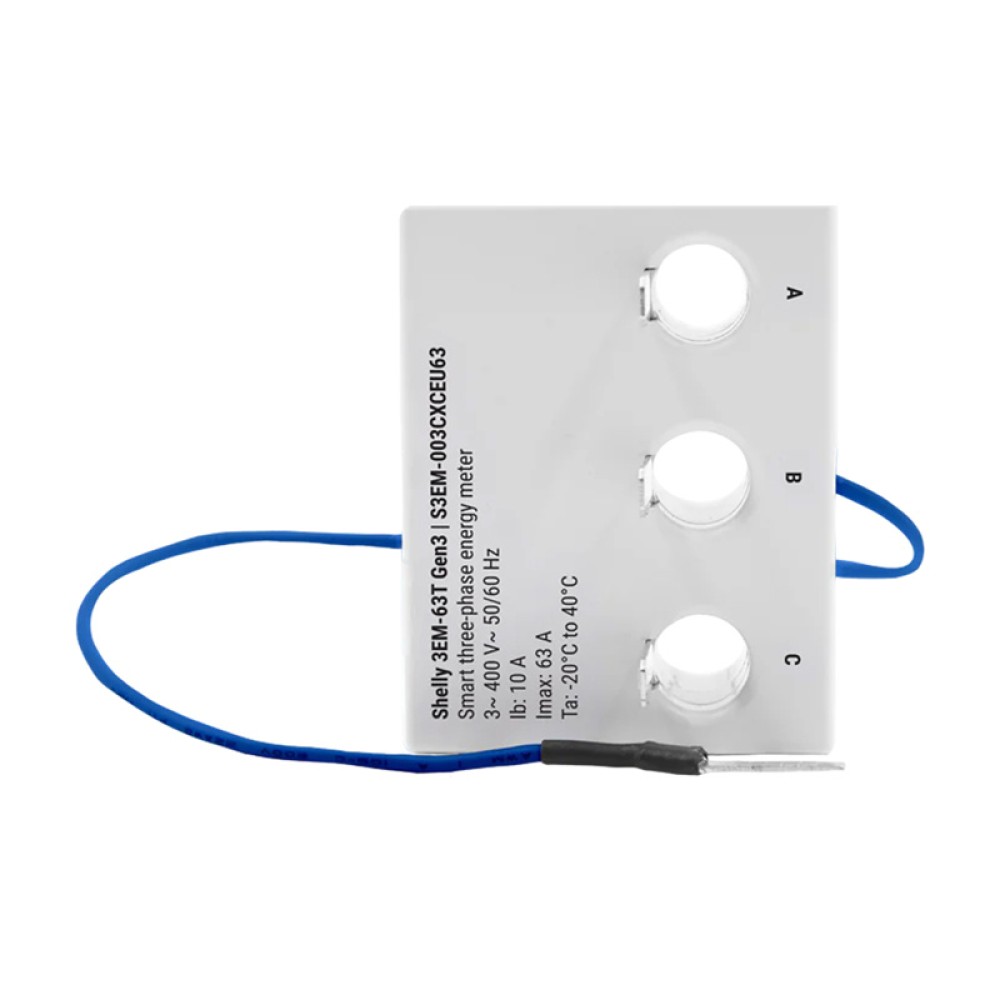Shelly 3EM-63T Gen3 μετρητής ενέργειας WiFi 1/3 καναλιών (επίπεδος ακροδέκτης)