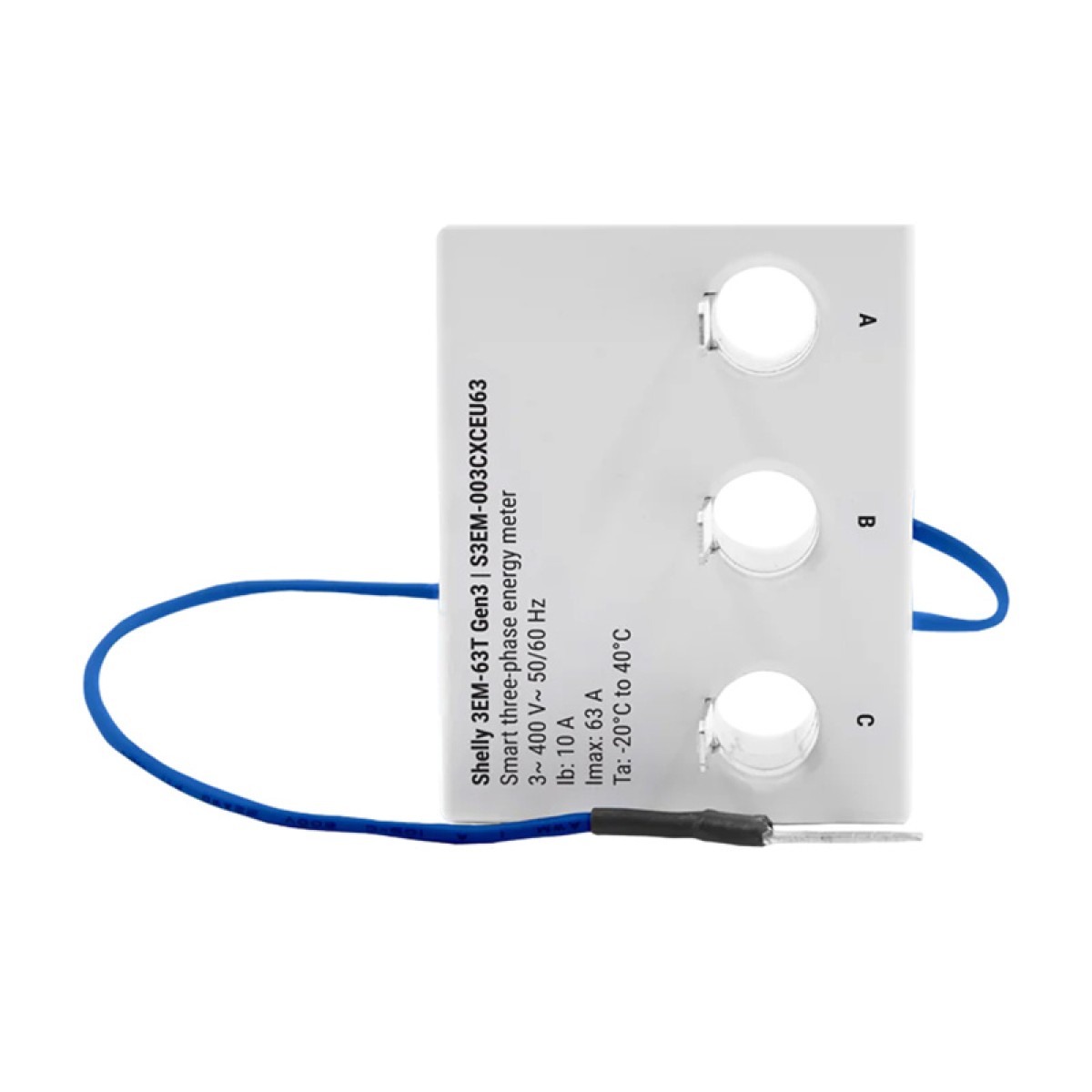 Shelly 3EM-63T Gen3 μετρητής ενέργειας WiFi 1/3 καναλιών (επίπεδος ακροδέκτης)