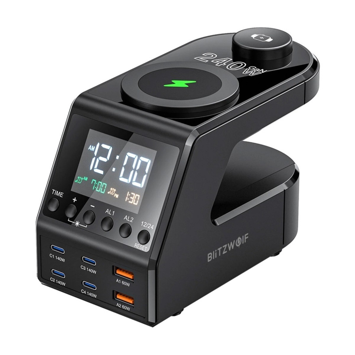 Blitzwolf BW-FW10 ξυπνητήρι με φορτιστή 2xUSB-A, 4xUSB-C, 240W