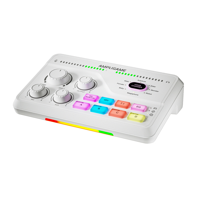 Fifine SC8W RGB gaming mixer (λευκό)