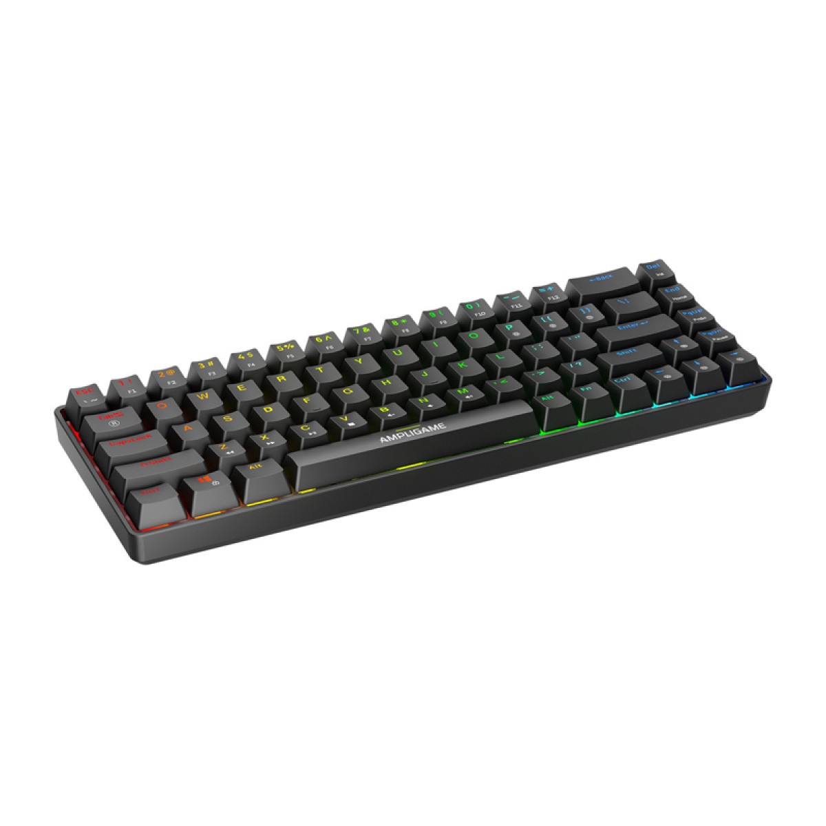 Μηχανικό πληκτρολόγιο Fifine GK1 ,65% RGB (μαύρο)